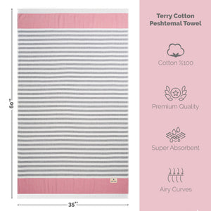 Mediterranean 100% Cotton Turkish Peshtemals, 35" x 60",  Modern & Traditional Turkish Bath Towels