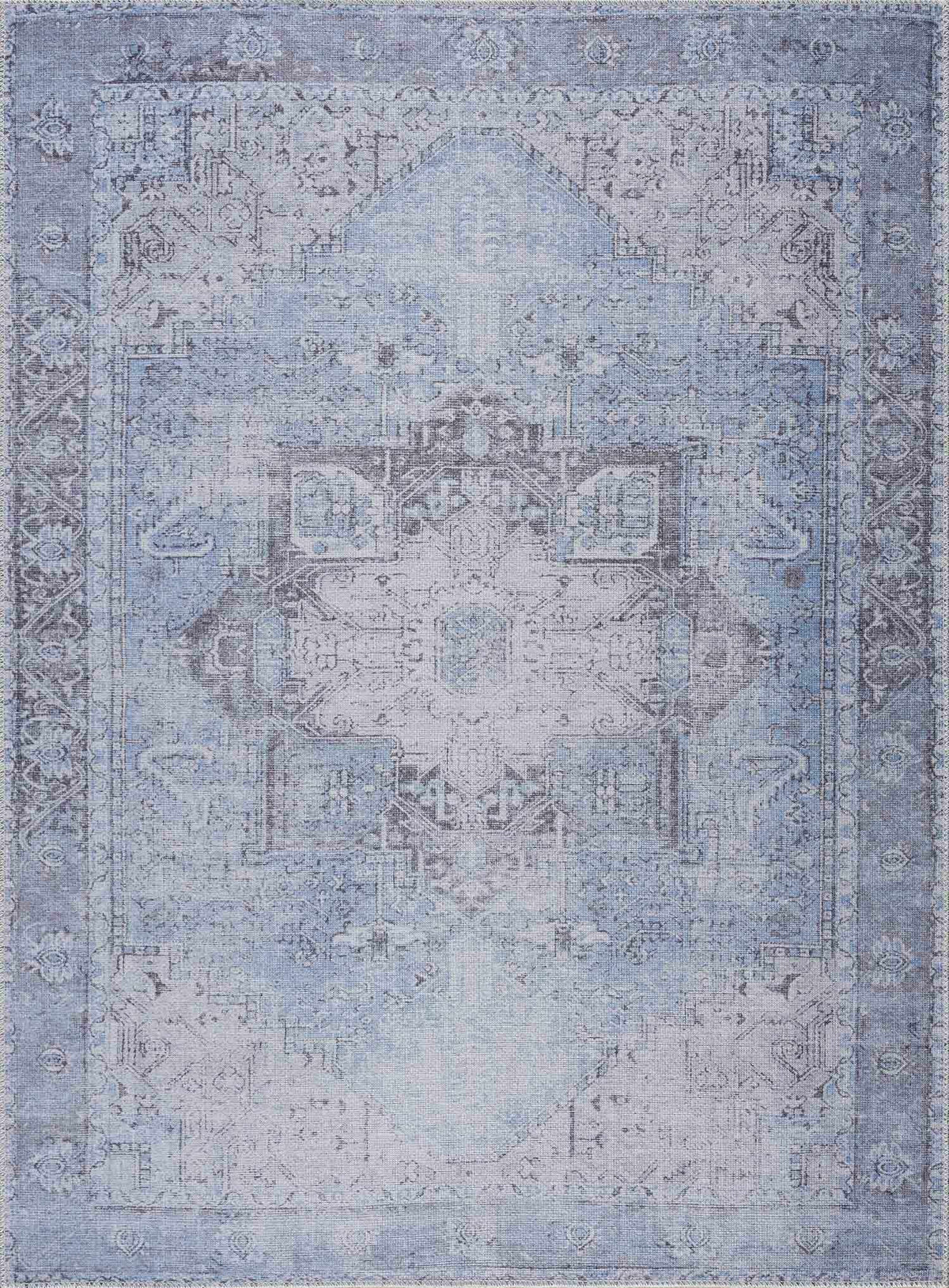 Boutique Rugs Ice Blue Flat Pile Washable Rug
