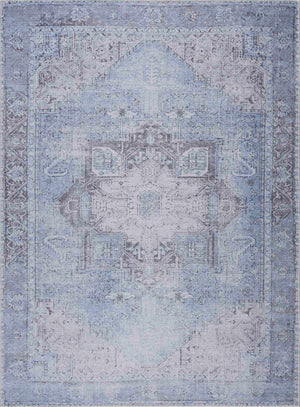Boutique Rugs Ice Blue Flat Pile Washable Rug