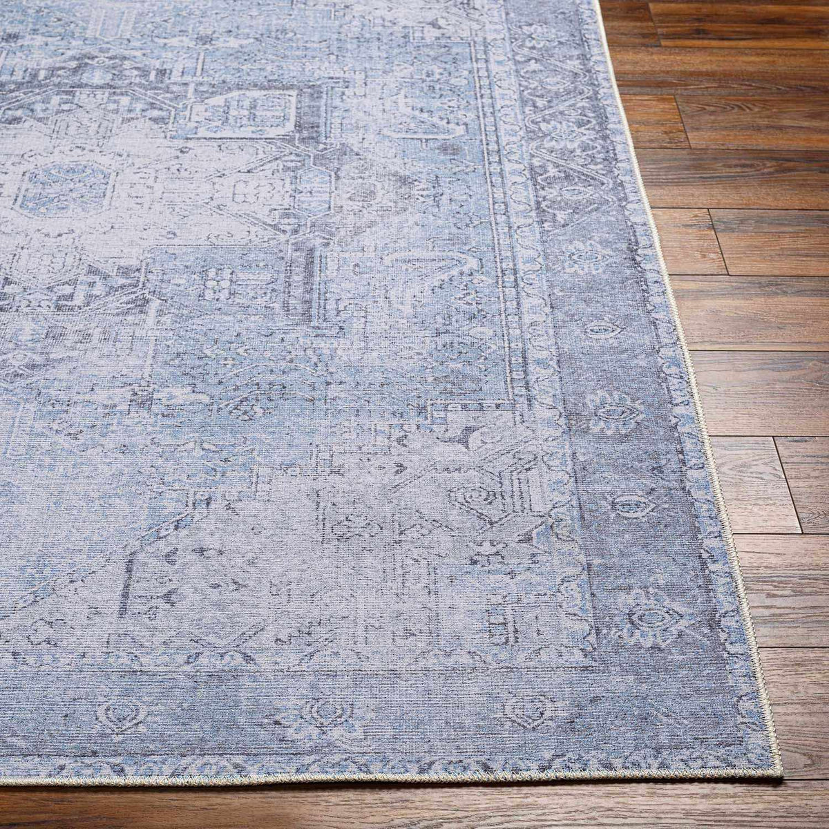 Boutique Rugs Ice Blue Flat Pile Washable Rug - view 6