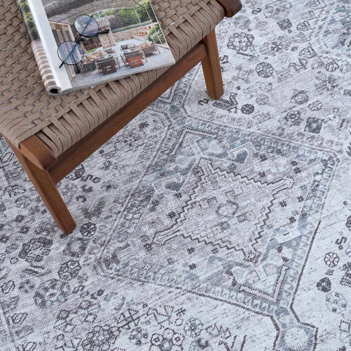 Boutique Rugs Barny Gray Denim Washable Rug - view 9