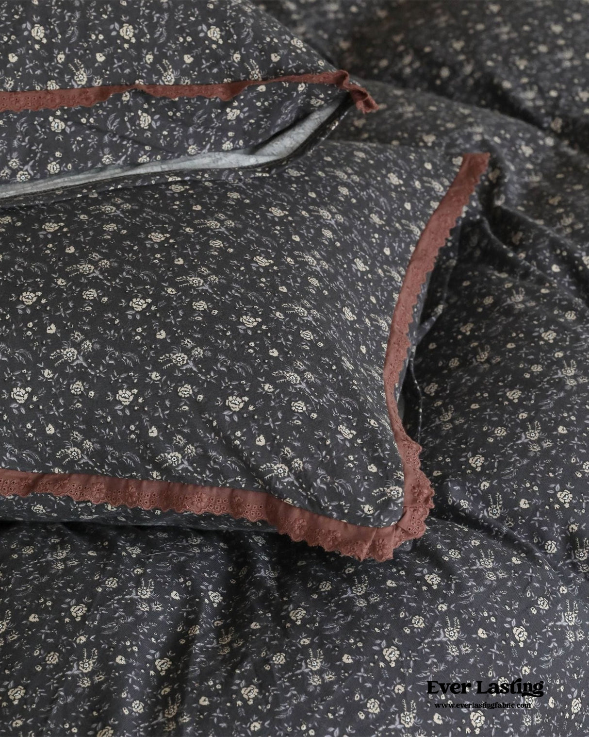 Anaya Rose French Vintage Bedding Set / Black + Brown