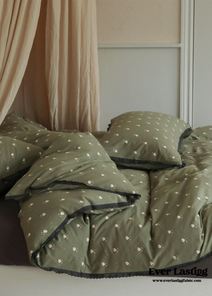 Anaya Rose French Vintage Bedding Set / Green + Brown