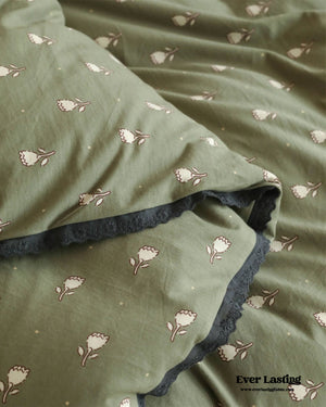 Anaya Rose French Vintage Bedding Set / Green + Brown