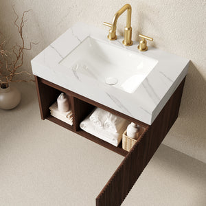 Anicco Lab EIDEN 30-Inch Floating Bathroom Vanity with Ceramic Basin - view 2