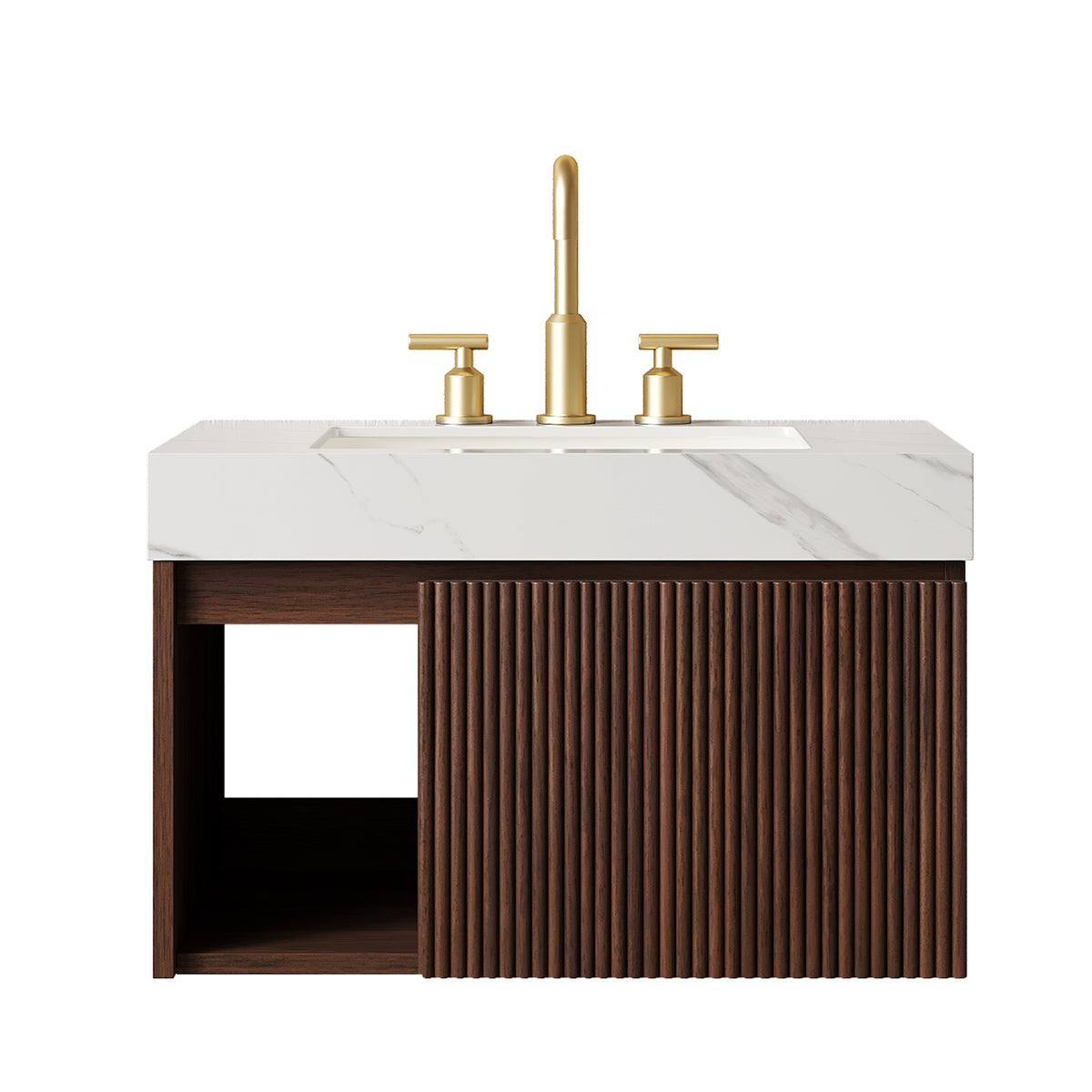 Anicco Lab EIDEN 30-Inch Floating Bathroom Vanity with Ceramic Basin - view 3