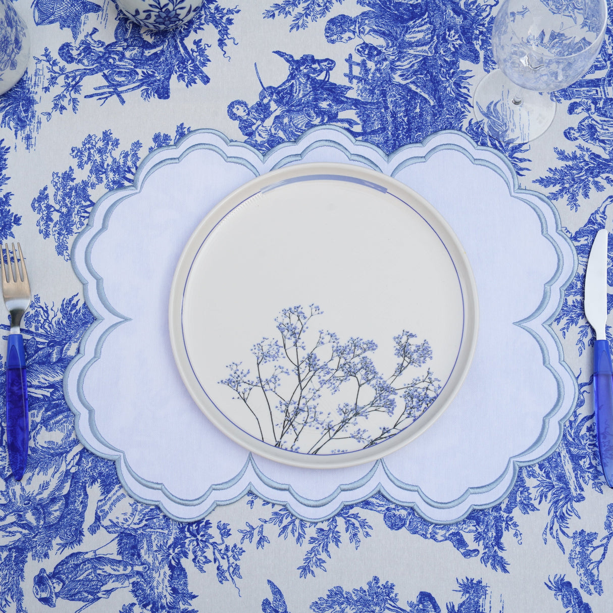 Aquelle White Rectangle Fabric Placemat