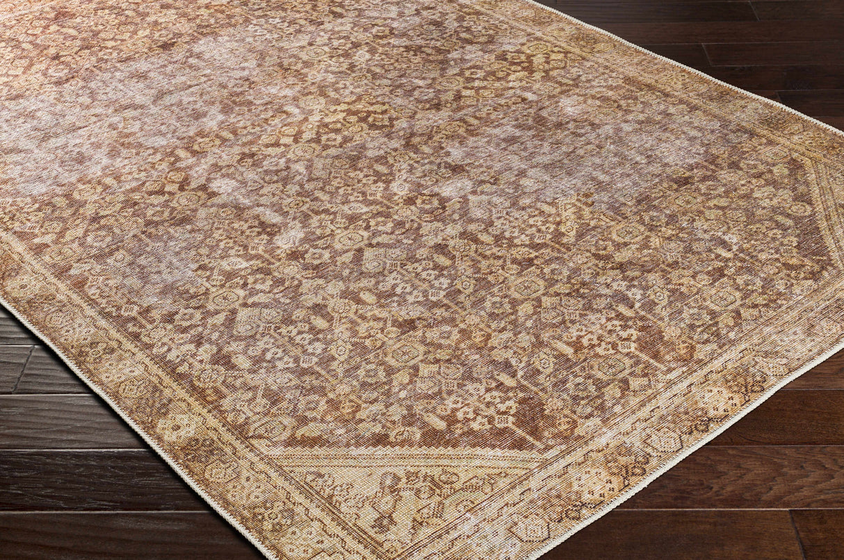 Argao Brown&Mustard Washable Area Rug - Clearance