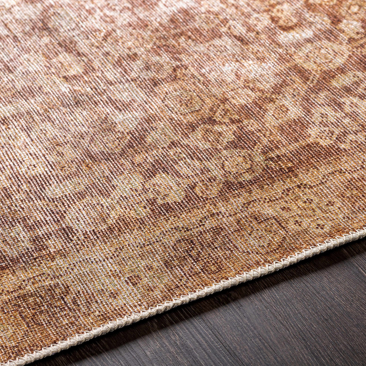 Argao Brown&Mustard Washable Area Rug - Clearance