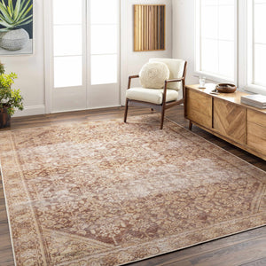 Argao Brown&Mustard Washable Area Rug - Clearance