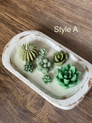 Arizona Dream Cactus Wooden Bowl Candle