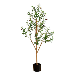 4’ Artificial Olive Tree with Natural Trunk