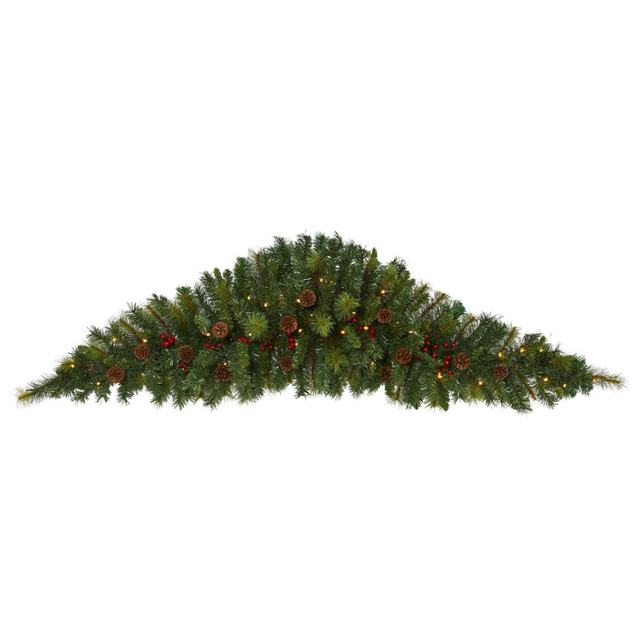 Nearly Natural 6' Artificial Christmas Swag with 50 LED Lights