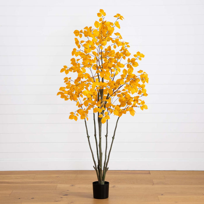 Nearly Natural 6’ Autumn Oyama Magnolia Artificial Fall Tree