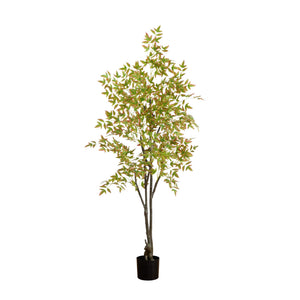 6' Autumn Nandina Artificial Fall Tree