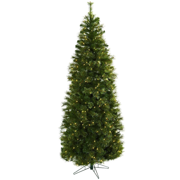 Nearly Natural 7.5’ Cashmere Slim Christmas Tree w/Clear Lights