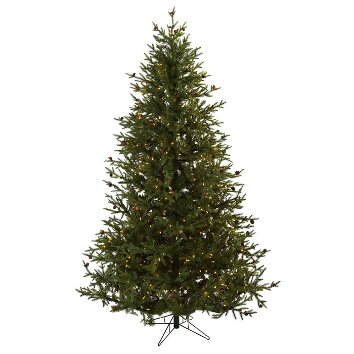 Nearly Natural 7.5’ Classic Pine & Pine Cone Christmas Tree