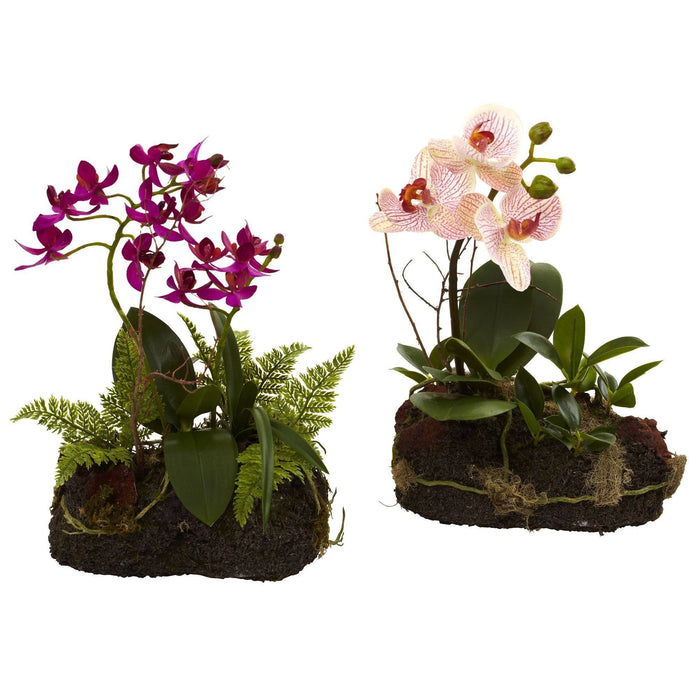Nearly Natural Orchid Island (Set of 2)