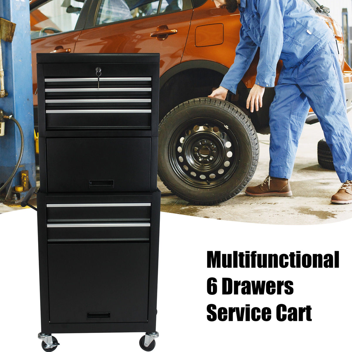 ARTMAN 6 Drawer Lockable Tool Cabinet with Detachable Toolbox - view 7