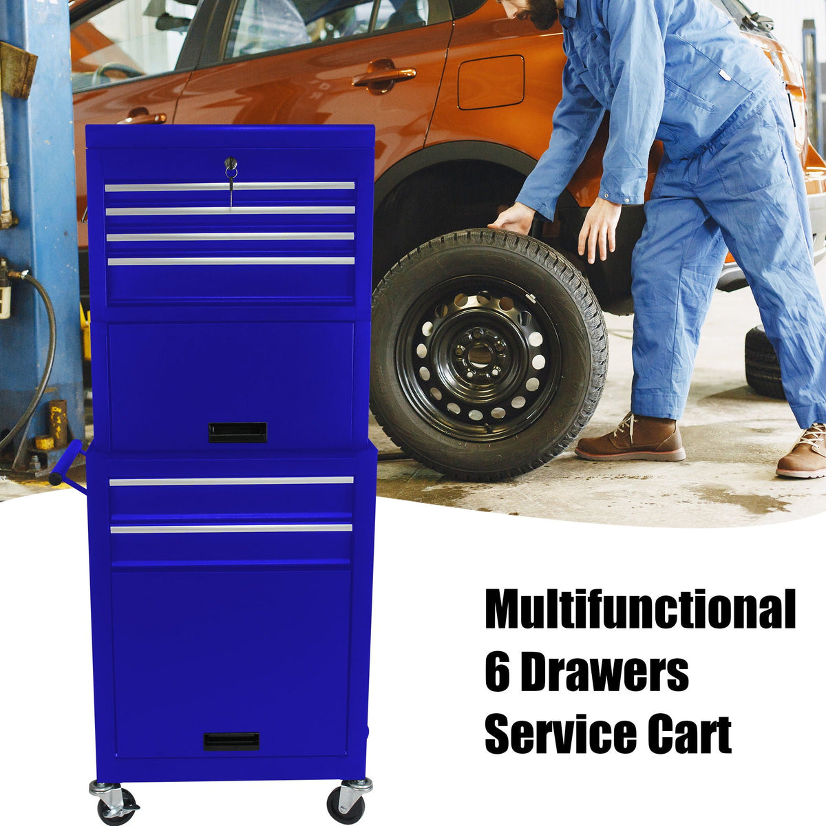 ARTMAN 6 Drawer Lockable Tool Cabinet with Detachable Toolbox