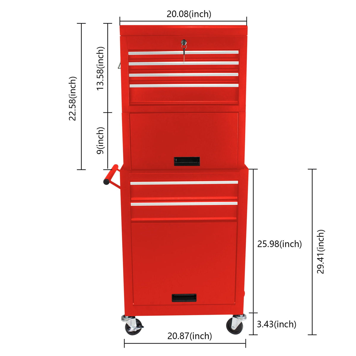ARTMAN 6 Drawer Lockable Tool Cabinet with Detachable Toolbox - view 3
