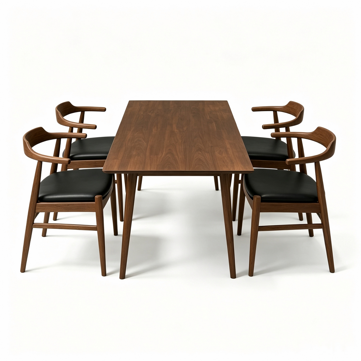 Ashcroft Furniture Mary Modern Style Solid Wood Rectangular Dining Kitchen Table and 4 PCS PU Leather Dining Chair - view 2
