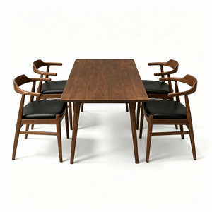Ashcroft Furniture Mary Modern Style Solid Wood Rectangular Dining Kitchen Table and 4 PCS PU Leather Dining Chair - view 2