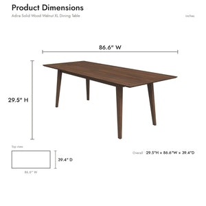 Ashcroft Furniture Mary Modern Style Solid Wood Rectangular Dining Kitchen Table and 4 PCS PU Leather Dining Chair - view 3