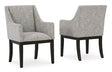 Burkhaus Dining Upholstered Arm Chair (Set of 2)