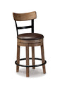 Pinnadel Upholstered Swivel Barstool