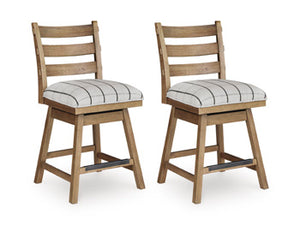 Ridgester Upholstered Swivel Barstool (Set of 2)
