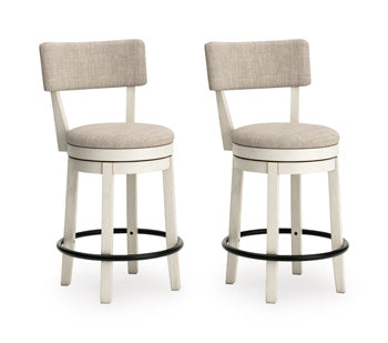 Robbinsdale Upholstered Swivel Barstool (Set of 2)