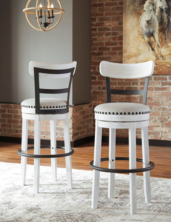 Valebeck Tall Upholstered Swivel Barstool