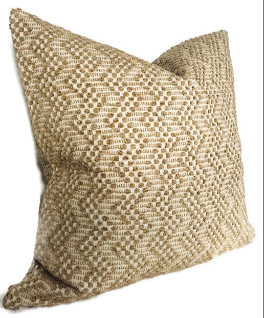 Audley Woven Pillow Cover in Sand, Schumacher Textiles