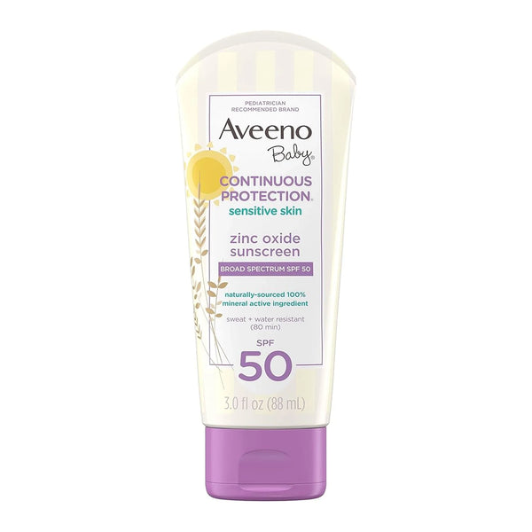 Aveeno Baby Continuous Protection Zinc Oxide Sunscreen SPF 50 3 fl oz - New