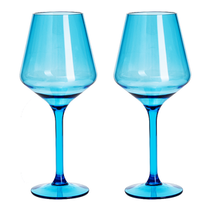 Saint Tropez Acrylic Stemmed Wine Glassware, Set of 2