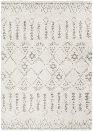 Aylett Beige Trellis Shag Rug - Clearance