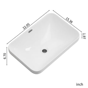 Undermount Bathroom Sink, Vessel Basin For Vanity Countertop - Milk White