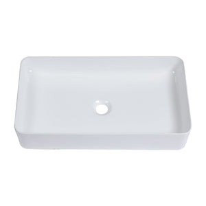 Modern Ceramic Rectangular Bathroom Vessel Sink With European Design