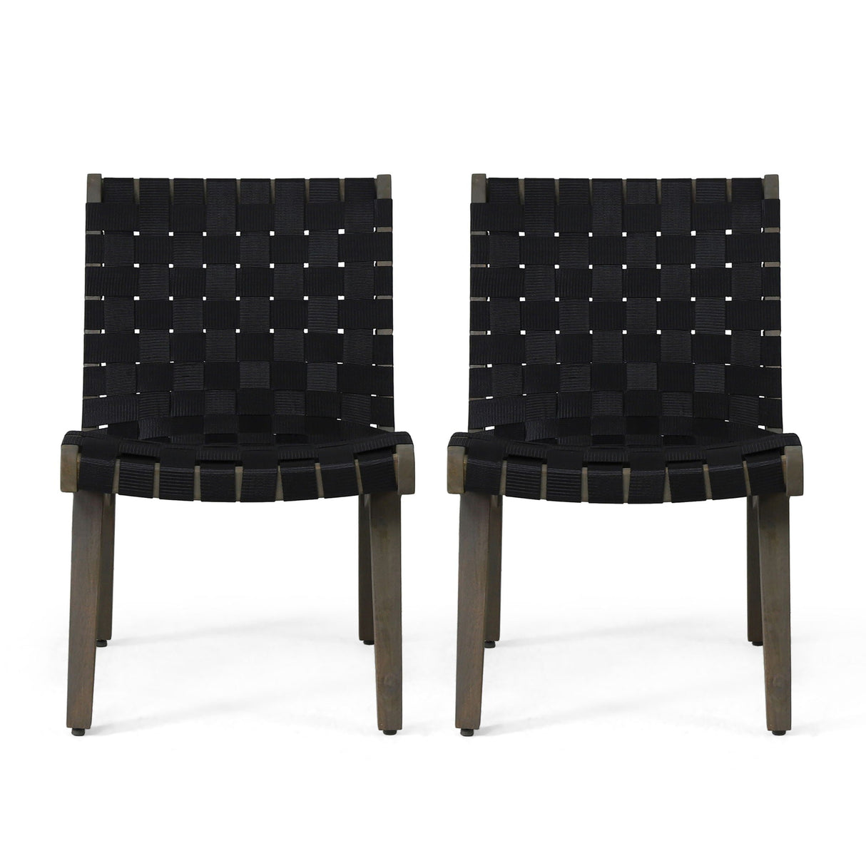 Lounge Chair With Stunning Rope Weave Design, (Set of 2) - Black - Best Buy Furniture