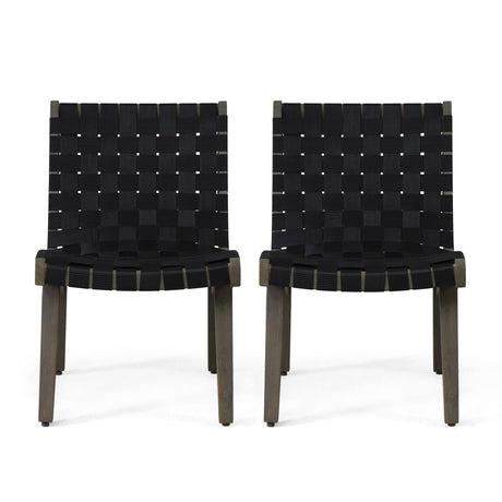 Lounge Chair With Stunning Rope Weave Design, (Set of 2) - Black - Best Buy Furniture