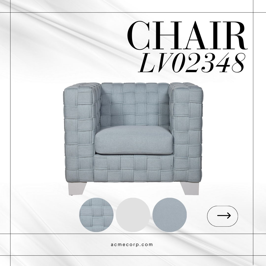 Saree - Chenille Chair - Light Blue - Best Buy Furniture