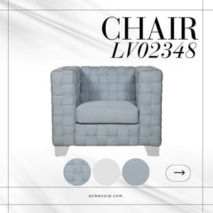 Saree - Chenille Chair - Light Blue - Best Buy Furniture