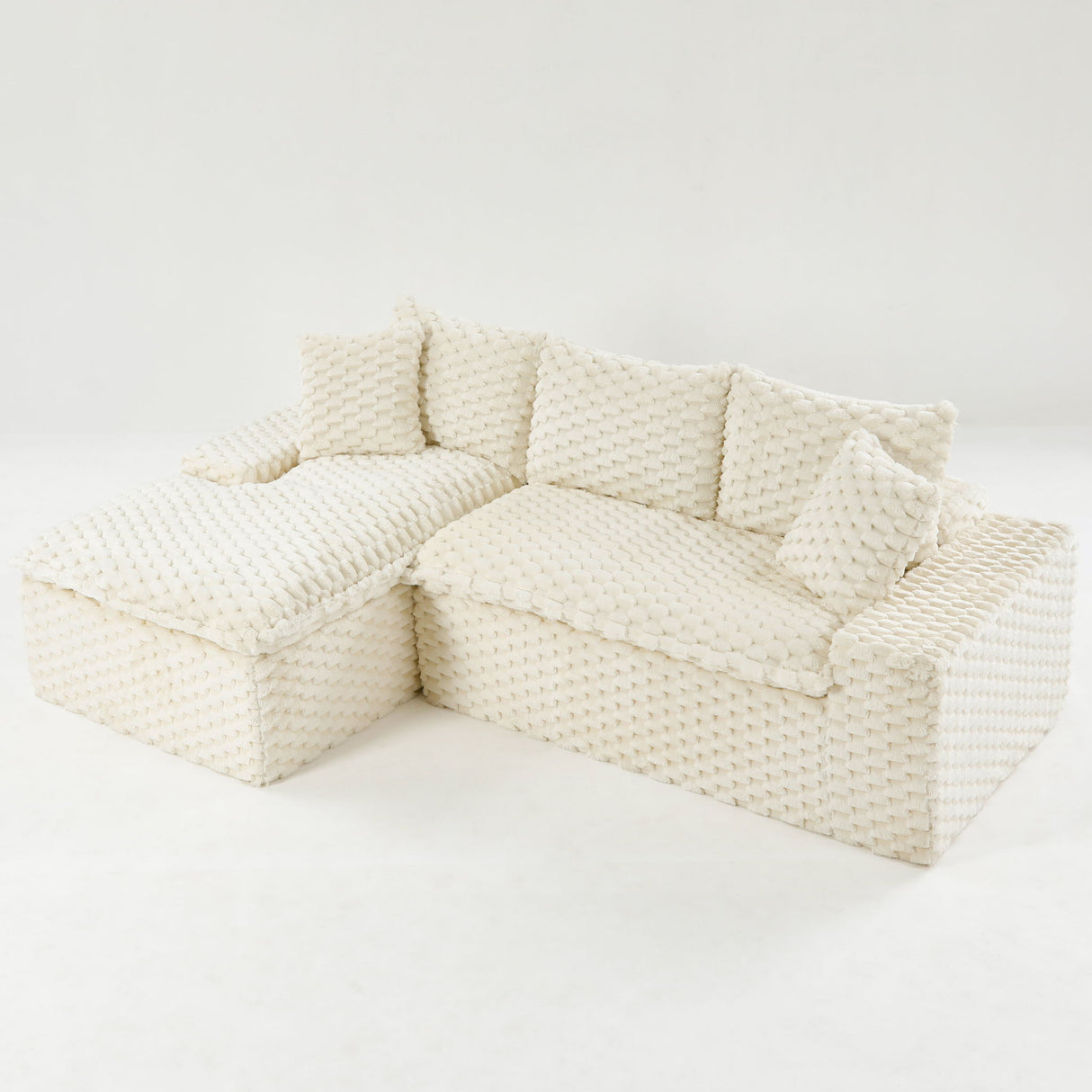 Modular Sofa, Convertible Twin Seat With Chaise Lounge