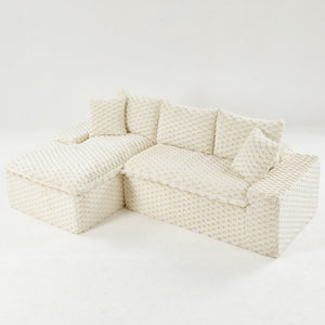 Modular Sofa, Convertible Twin Seat With Chaise Lounge