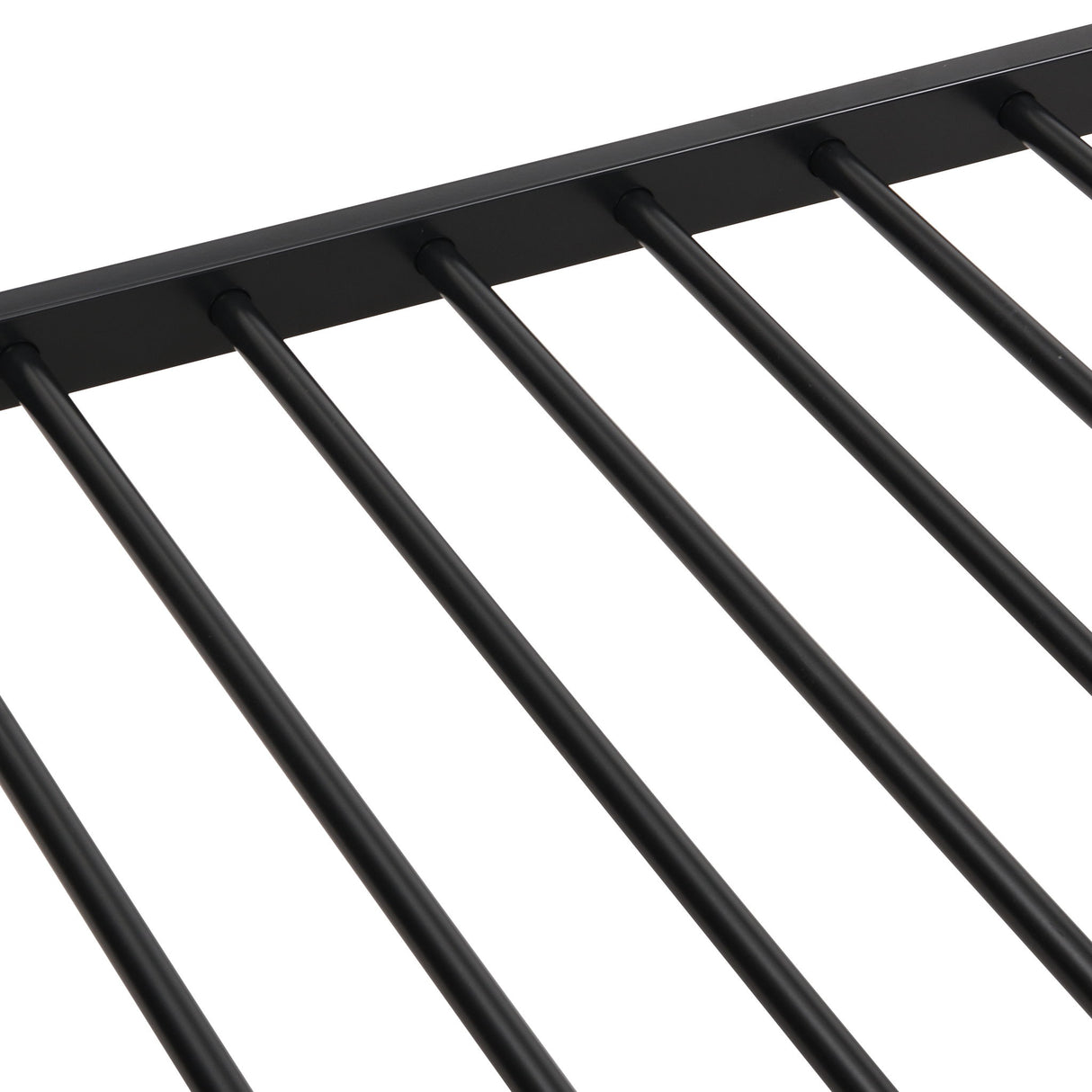 Full Over Full Modern Metal Bunk Bed With Trundle - Black