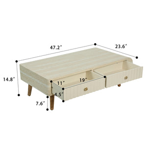 Coffee Table with Veneered Faux Marble Tabletop