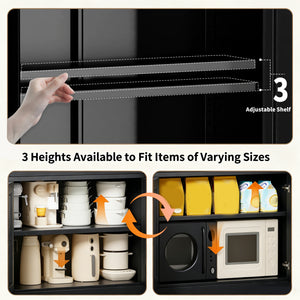 72-Inch High Metal Cabinet with Adjustable Shelves and Drawer - Gray