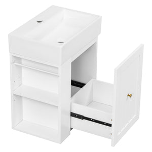 20-Inch Bathroom Vanity with Ceramic Sink and Storage Cabinet