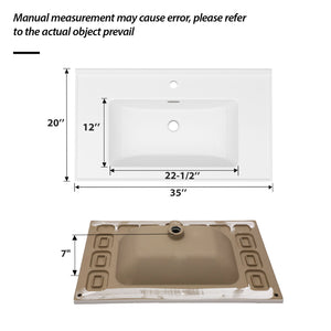 Modern Rectangular Vanity Top With Overflow For Bathroom